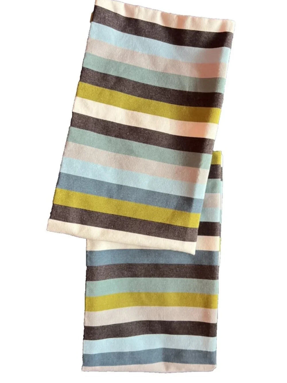 PAIR IKEA AKERMADD Pillow Covers OBLONG Modern Striped Green Blue Black White